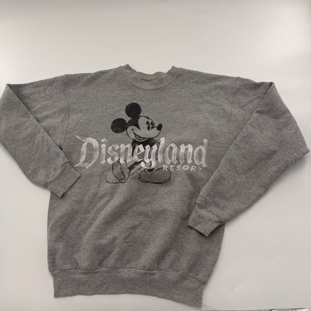 Disney Parks Hanes Grey Crewneck Mickey Mouse Women’s Small Pullover